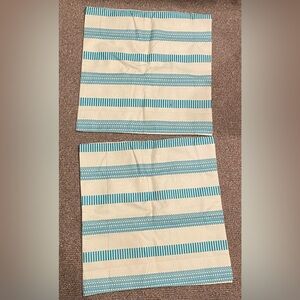 Striped Blue and Cream Pillow Covers